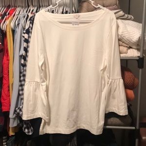 Cream flare sleeve top